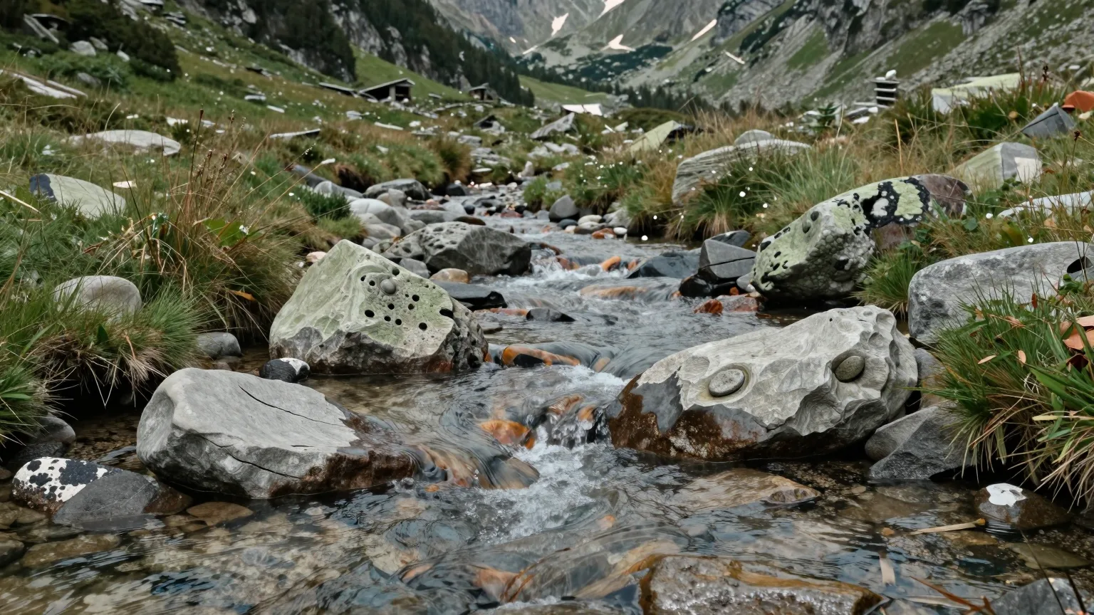 Steiniger Bachlauf im Bergtal