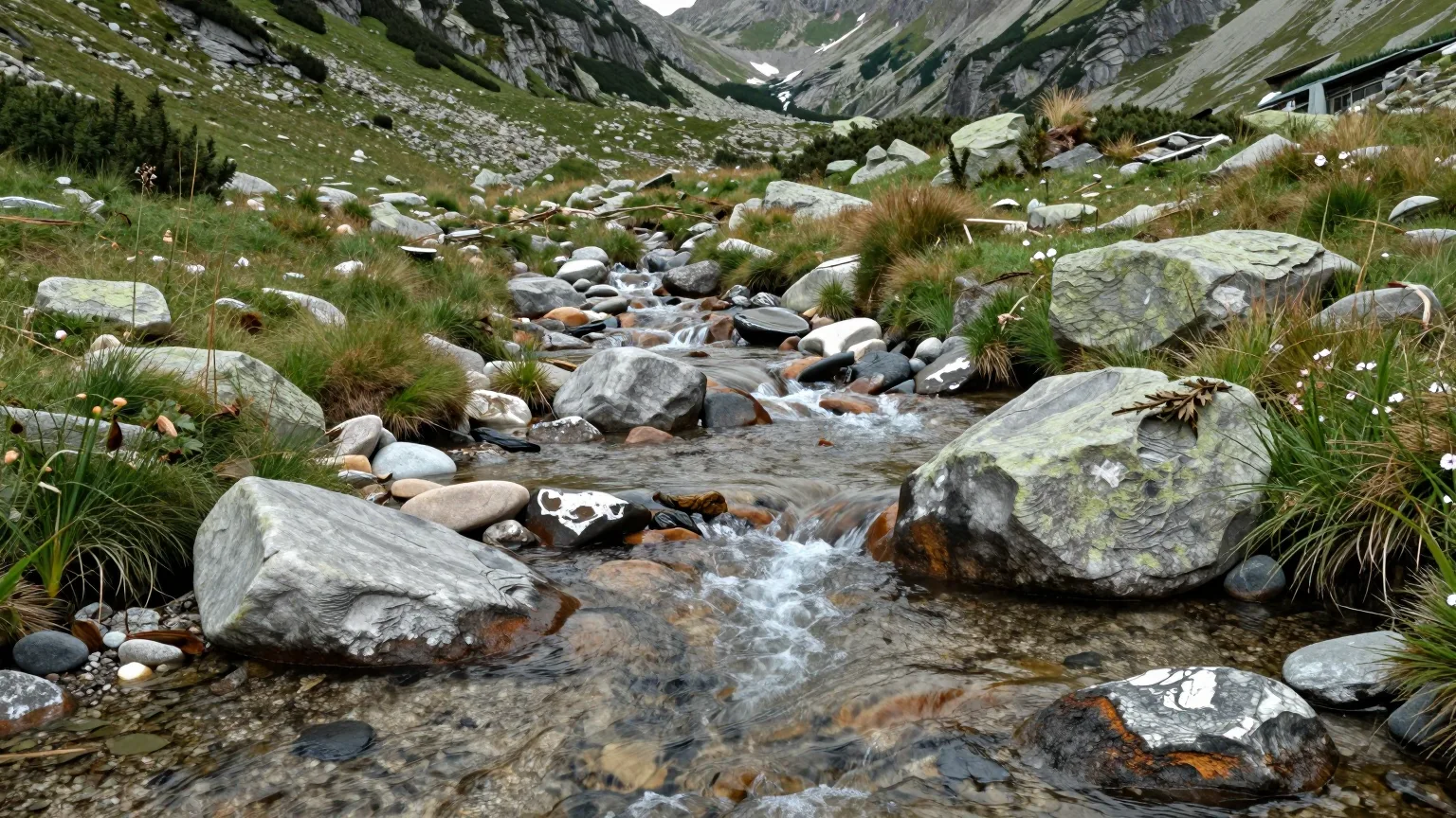 Bachlauf in einem Tal