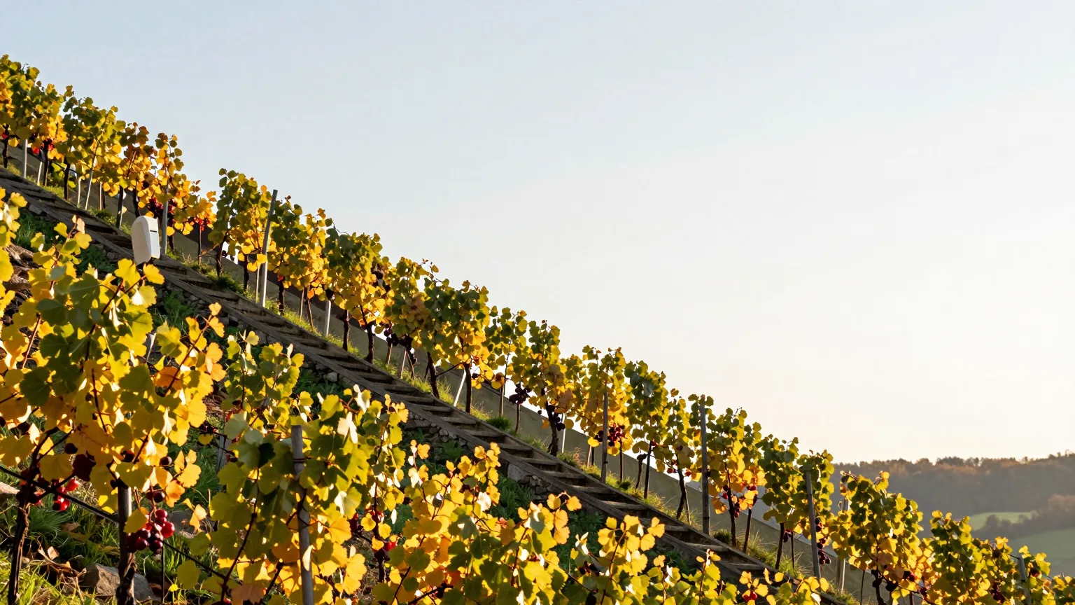 Weinberge über Hügeln