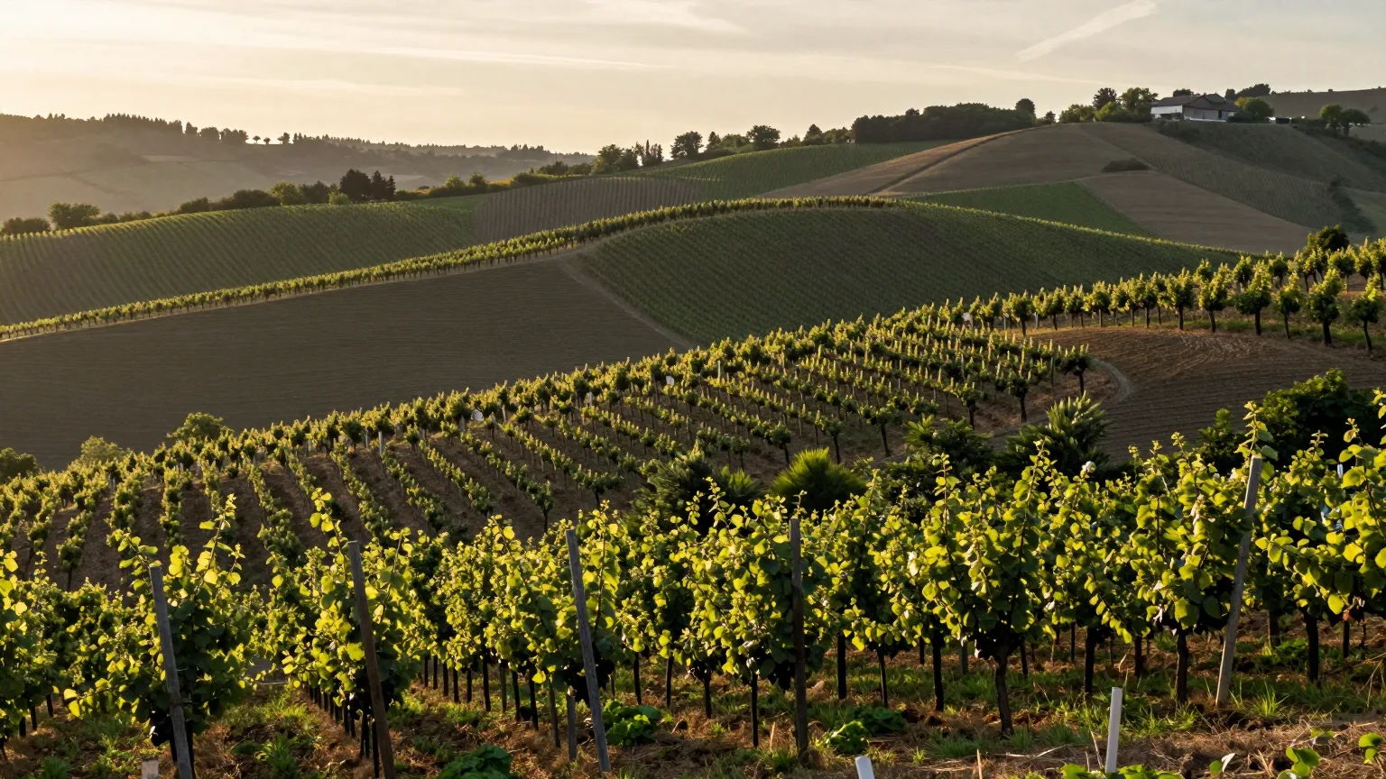 Weinberghang über einem Tal