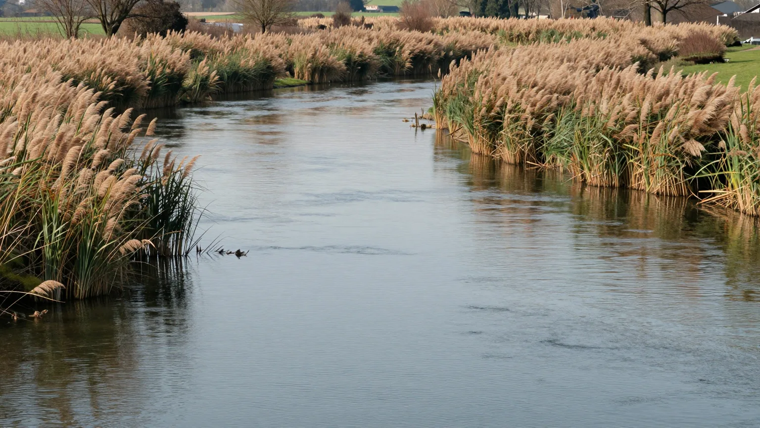 Fluss mit Ufer im Westerwald