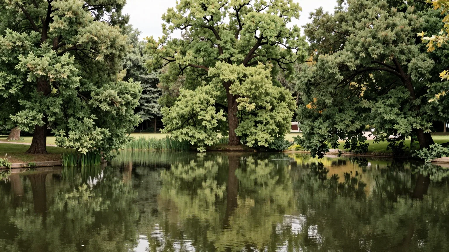 Park mit Teich und Bäumen in Gießen