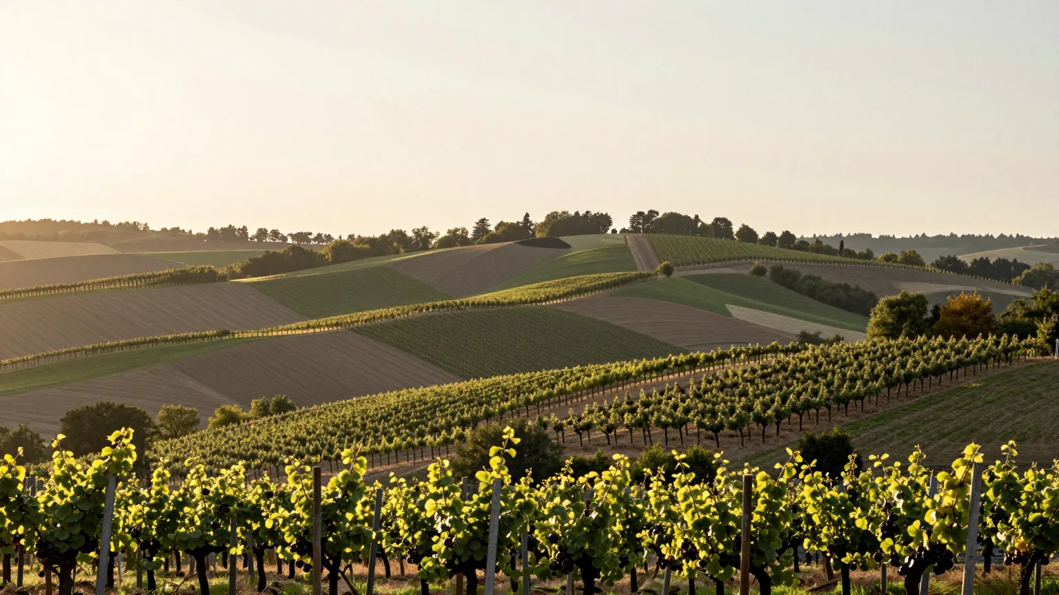 Weinberg, Hügel und Feld im Taunus